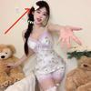 Sexy Lingerie Sexy Pure Desire Floral Suspender Skirt Large Size Lace Nightgown Can Go Out on The Bed Tease Temptation Pajamas