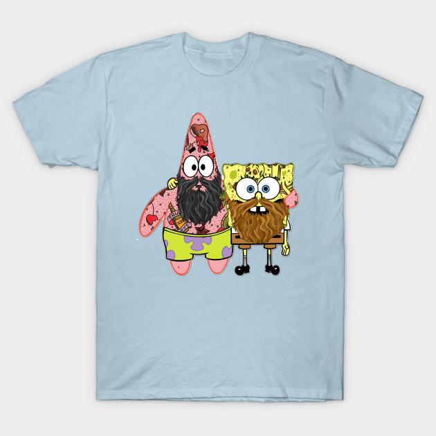 

Men Black Print T-shirt Spongebob And Patrick No-Cut Transfer Paper Print Cotton Tshirt S світло-синій колір