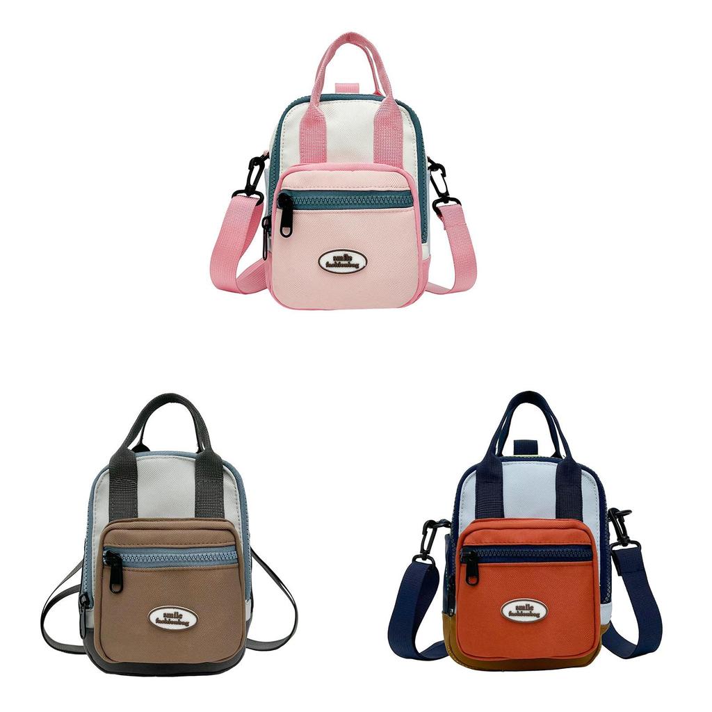 Nylon Mini Crossbody Bag With Colorblocked Design For Casual Outings And Street Style