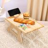 Bamboo Wood Clip-on Foldable Sofa Armrest Tray - Snack and Tea Table Storage Shelf, Practical Home Organizer With Holder