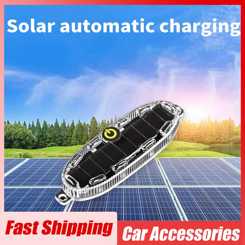 1pc Universal Car Anti Collision Warning Lights Auto Motorcycle Brake Lamp Car Solar Charging Taillight Car Light Accessories
