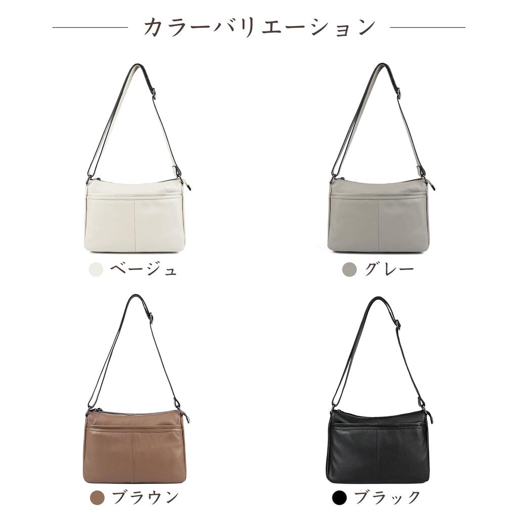 MFFOR Genuine Leather Shoulder Bag with Multiple Large Soft and Perfect for Casual Simple and Stylish Women's Pockets, Capacity, Lightweight,