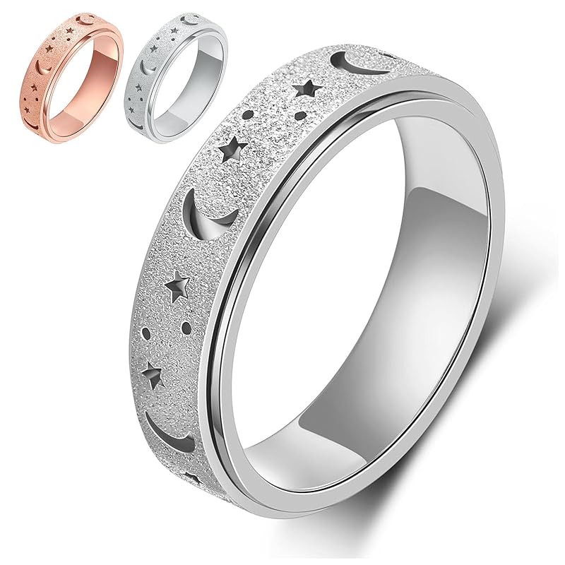 

Fidget-кільце Eitsevn, Кільце для зняття стресу, Вбивця часу, Кільце для полегшення тривоги, Розслаблююча іграшка-фітжет, Кільце з нержавіючої сталі, Іграшка для рук для дорослих, Стильне