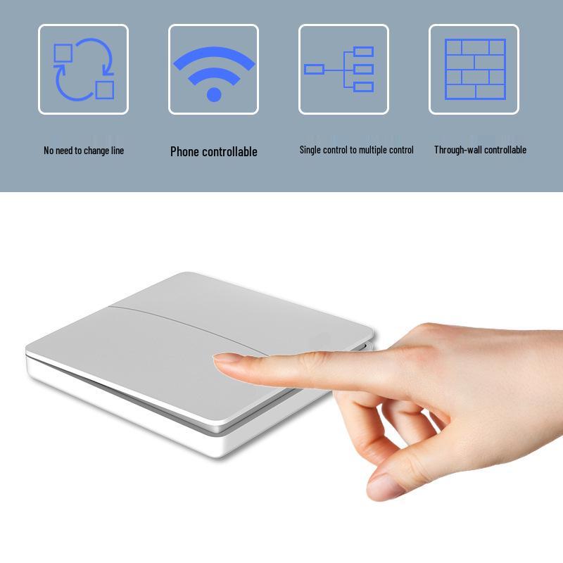 Întrerupător de lumină wireless cu auto-alimentare cu buton mare - Nu necesită cablare sau baterii