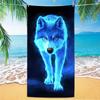 Wolfsmuster Strandtuch, Digitaldruck Dünn Schnelltrocknend Anti-Sand Mikrofaser Leicht für Schwimmen, Yoga, Reisen, Fitnessstudio, Geschenk