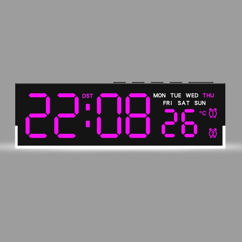 

Mood Light LED Digital Alarm Clock 3 Levels Brightness Table Clock Electronic Clock Office Use Black Pink