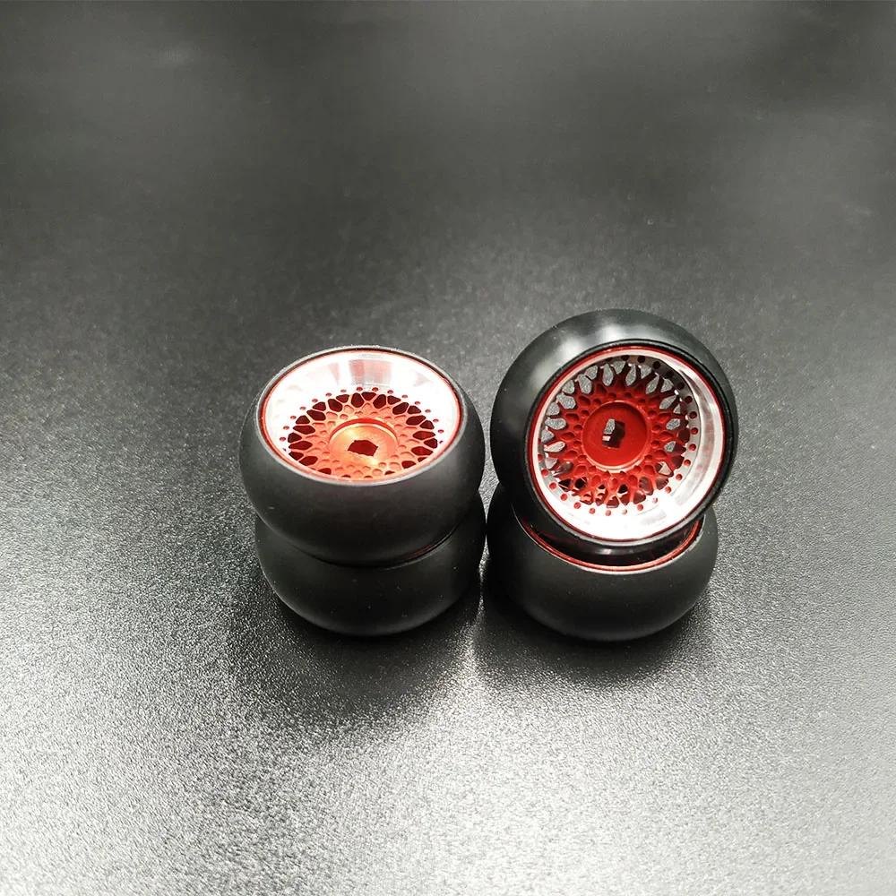 4pcs/set Alloy Rc Wheel Rim Drift Tire for 1/28 Wltoys K969 K989 P929 Kyosho Rally Model Car Upgraded Part