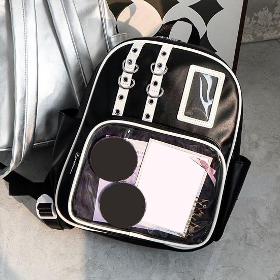 Ita Backpack Clear Anime Badge Display Backpack Teens Manga Merchandise Collectibles Holder Backpack with Front Window for Anime Exhibitions