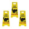 3Pcs Funny Cats Vomit Caution Signs Humorous Double-Sided Printing Desk Decors Gag Gift for Pet Owners & Cats Lover