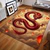 1PC Red Dragon with Floating Lanterns Carpet for Living Room Bedroom Sofa Home Decor Rus Non-slip Floor Mat Luxury Gift