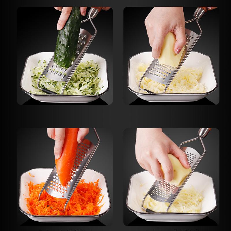 Lemon Zester With Fine Blades Lightweight Cheese/Vegetable Grater Solid Wood Handle Design - Rust-Resistant Durable