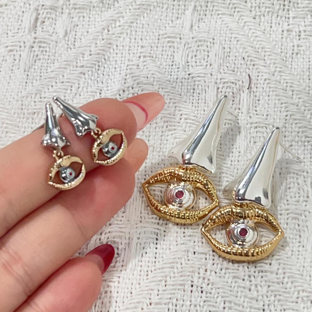 Fashionable European and American Facial Feature Long Stud Earrings
