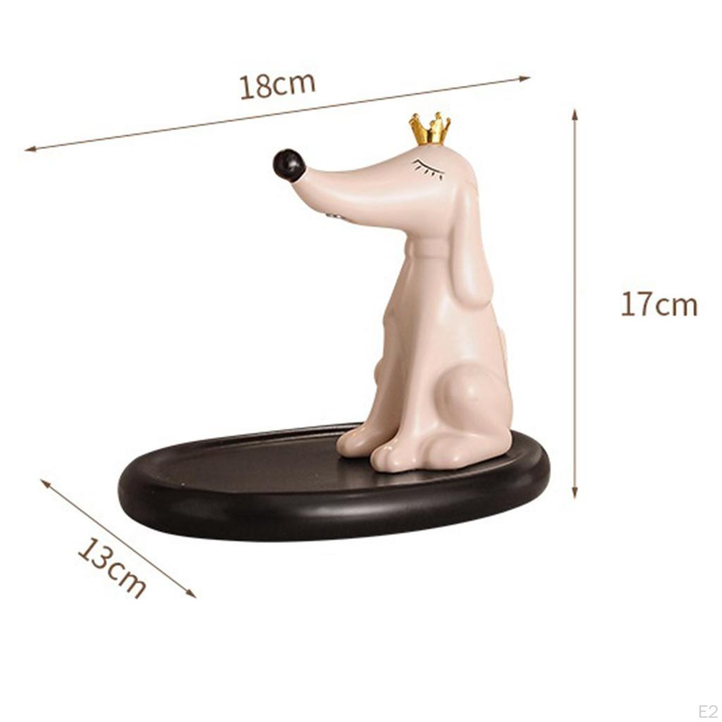 Dog Figurines Key Holder Dog, Home Decoration Gifts Hook Funny Ornament Statue for Desk Bedroom