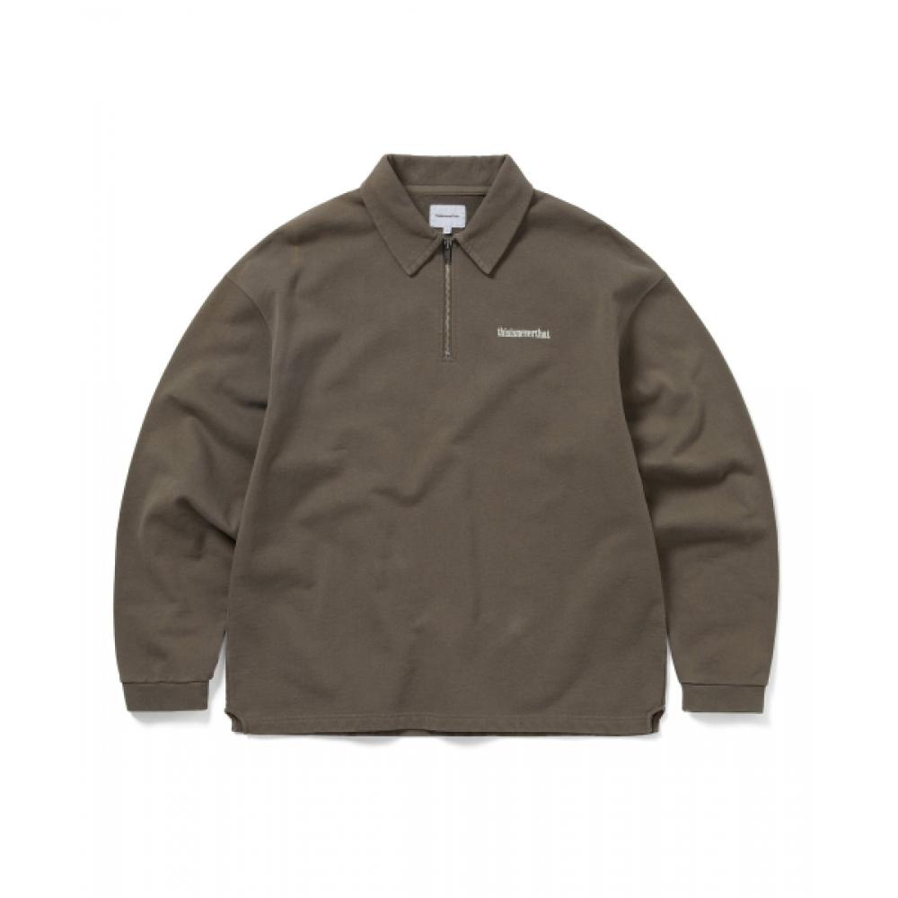 Thisisneverthat Half Zip Polo Sweatshirt Dark Mocha XL 8700₽