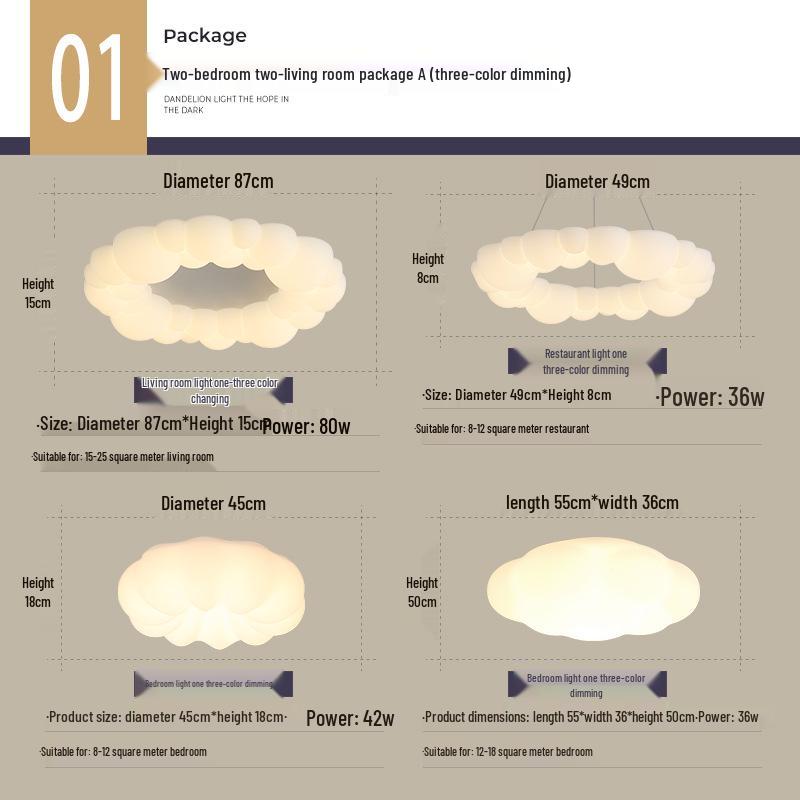 Nordic Modern Minimalist Cream Bubble Ceiling Light for Master Bedroom