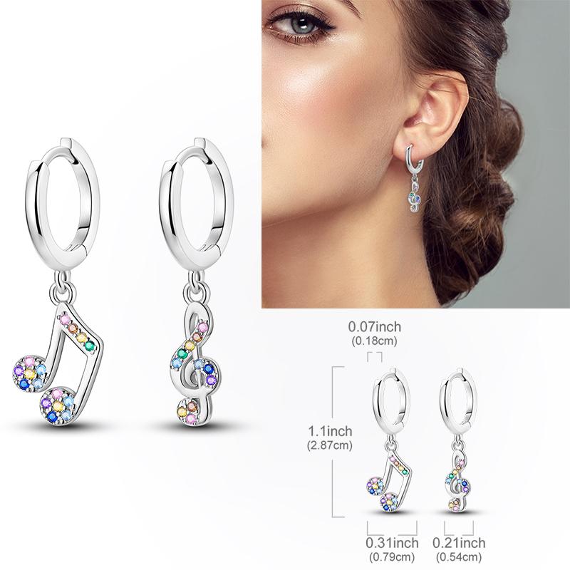 925 Silver Hoop Earring Moon Sun Earring Pendent Zircon Heart Shape Star Eardrop For Women Girl Making Jewelry