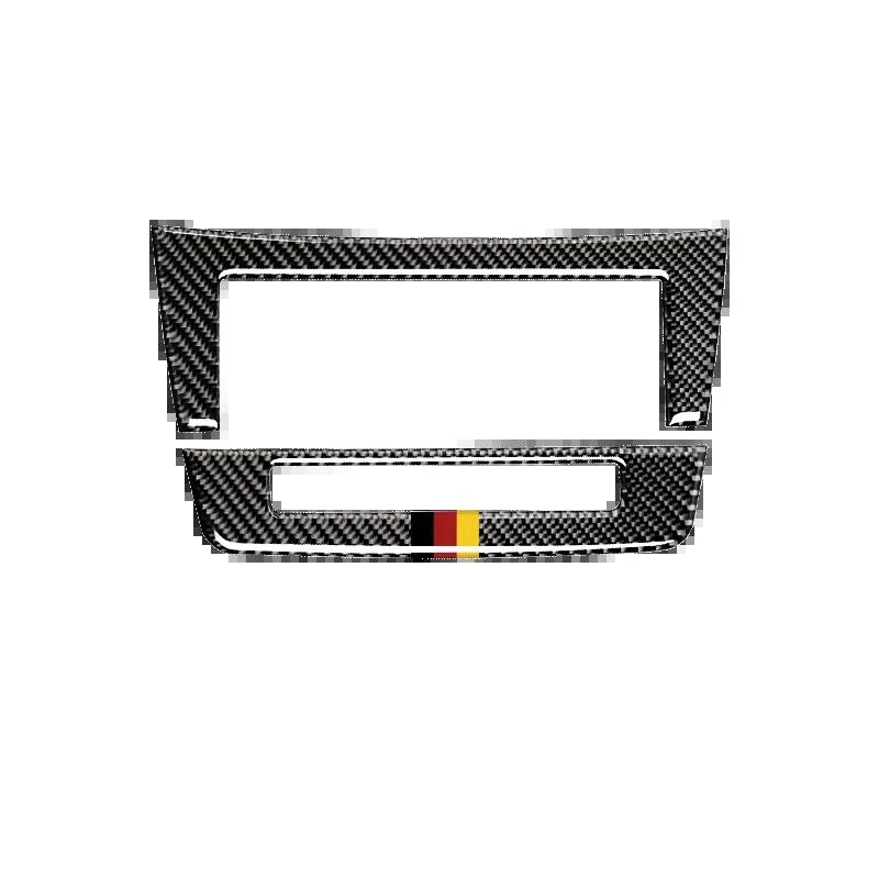 BETTERHUMZ Carbon Fiber For Mercedes Benz W204 C Class Center Console CD Panel Trim Frame Sticker Car Interior