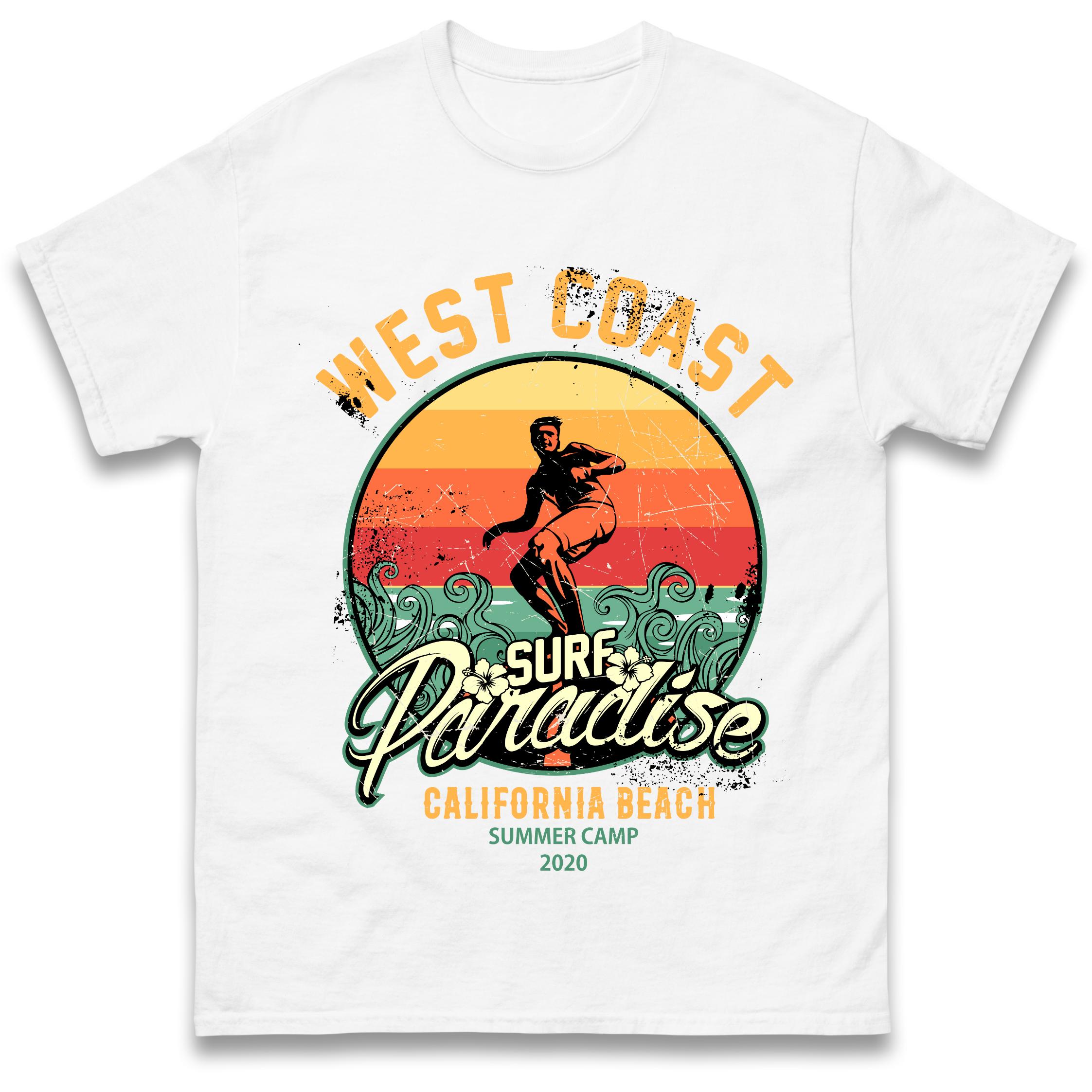 West Coast Surf Paradise T-Shirt Tshirt Mens Womens Tops Unisex Tees 100% Cotton 3XL