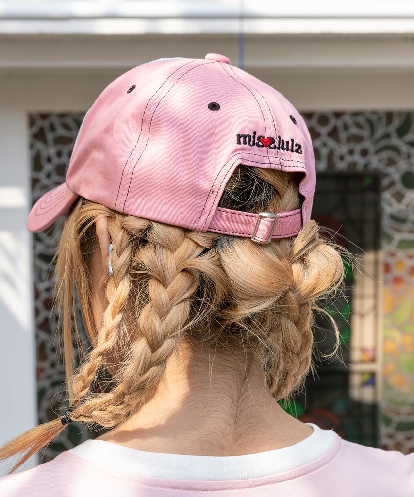 MISSLULZ Graphic Applique Ball Cap Pink