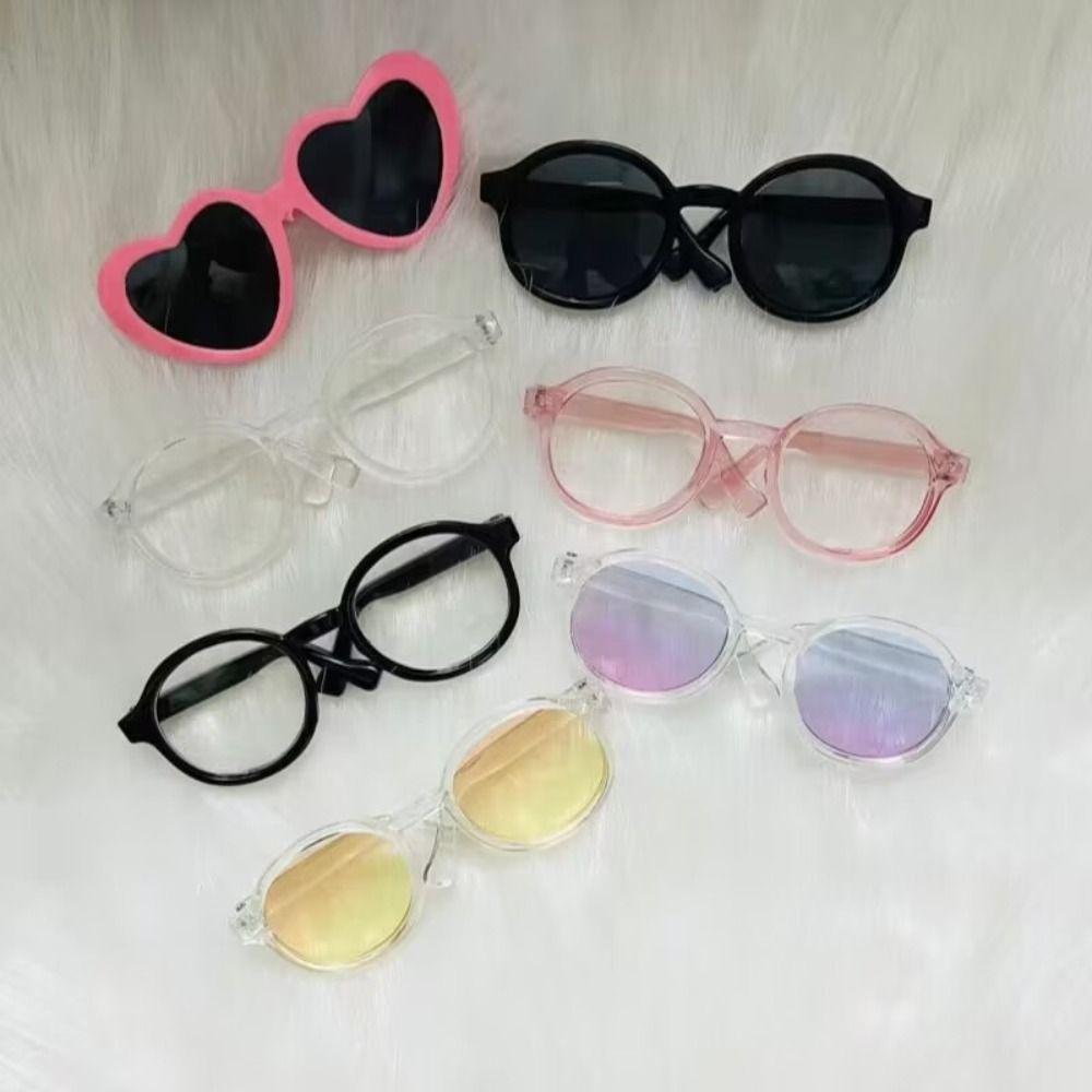 Doll Accessory Transparent Plastic Glasses Plastic Transparent Round Transparent Glasses Round Miniature Doll Round Glasses