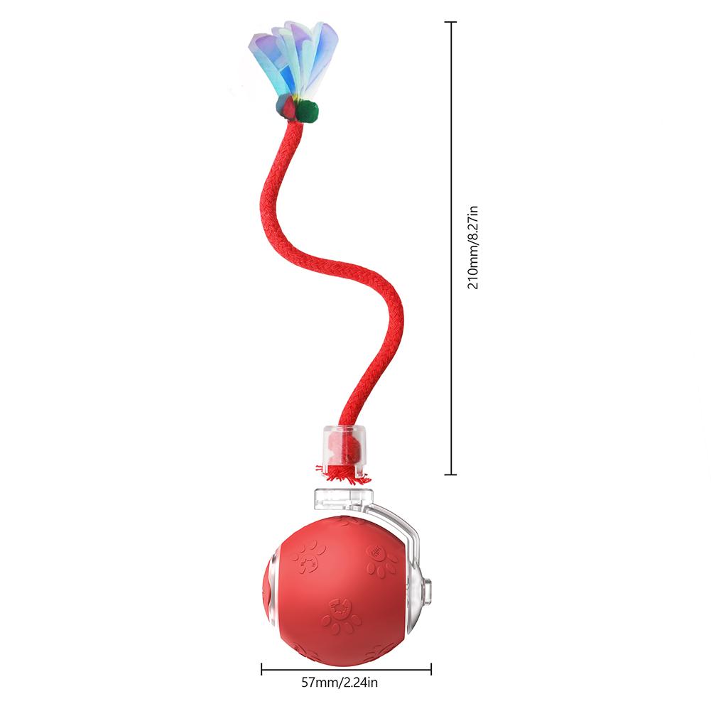 

Перезаряжаемые от USB интерактивные игрушки-мячи для кошек, самовращающийся мяч, активируемая движением игрушка для домашних животных против депрессии для домашней кошки, котенка красный