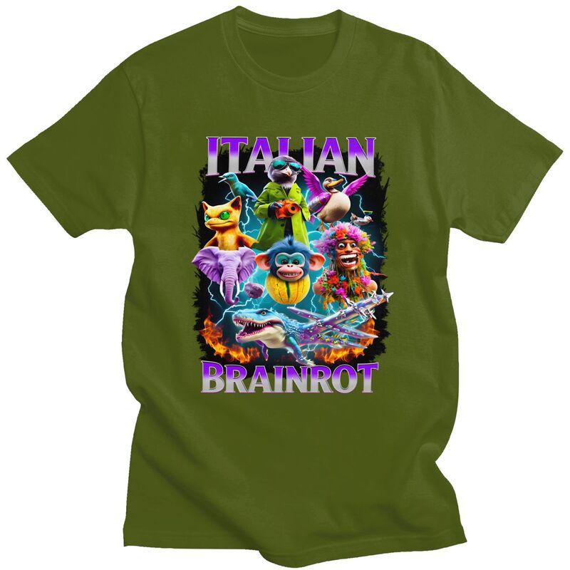 Italian Brainrot Meme Design T Shirts 100 Cotton Tees Shirt Streetwear Round Neck Tshirts Casual ShortSleeve Clothing