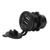 Modified Car Charger Dual USB Port 2.4A 1 In 2 Out Waterproof Design Matte Black with Backlight