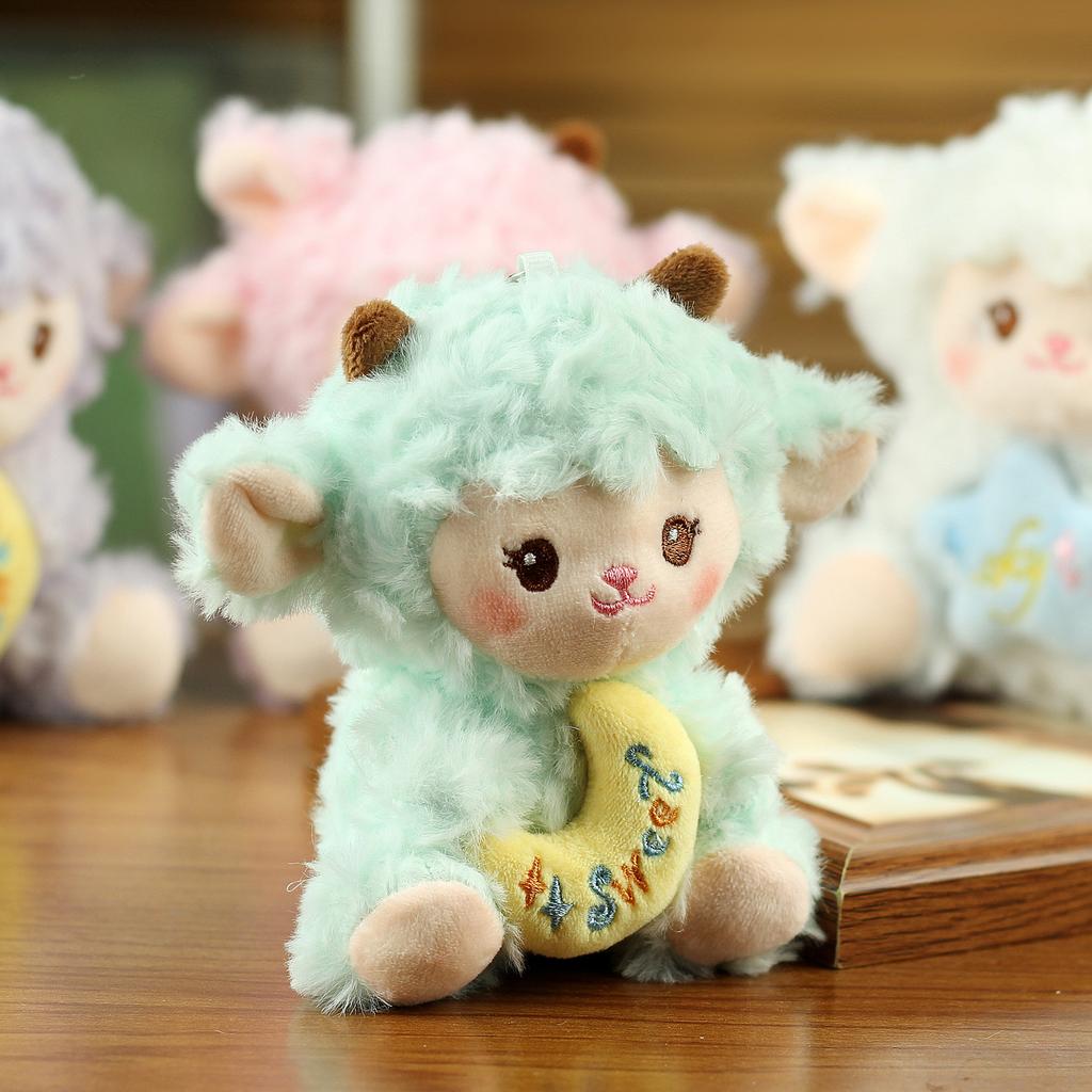 Fluffy Lamb Keyring  Plush Bag Charm Cute Keychain Decor Soft Sheep Stuffed Animal For Daily Use Backpack Luggage