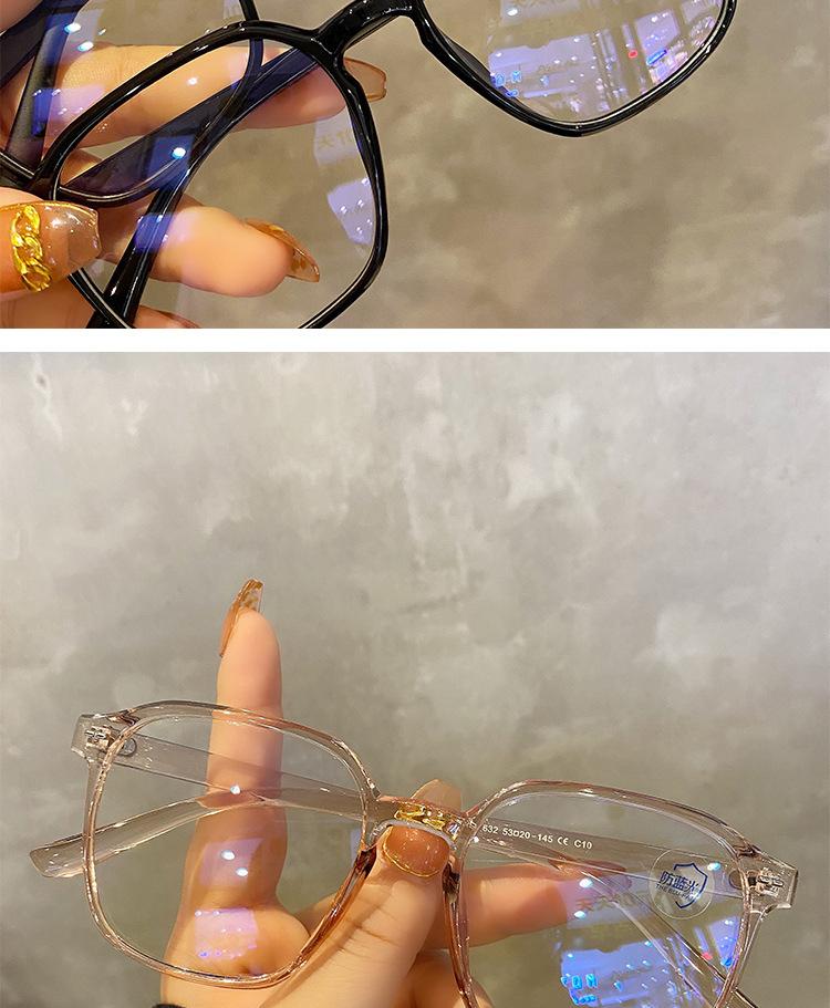 Square polygon Frame Plain glasses blue membrane Glasses all can match Men Women Fashion glasses lenses Blocking Glasses Eyewear