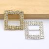 5 Pieces of Double Row Square 28mm (inner Bar 15mm) Crystal Rhinestone Buckle DIY Gift Box Ribbon Sliding Buckle Crystal Invitat