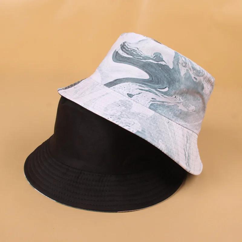 New Street Graffiti  Men's Bucket Hat Double-Sided Hip Hop   Outdoor Women Caps Beach Sun Protect Fishing Unisex Bonnet