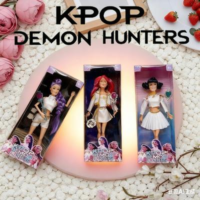 New With Delicate Texture Anime K-Pop Demon Hunters Dolls Toy Rumi Mira Zoey with Magic Wands & Bags Birthday X-mas Gifts