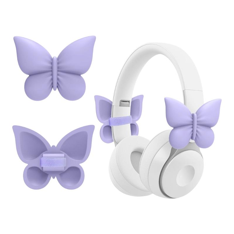 2Pcs Bowknot Decoration Headphone Accessories Cute 3D Printed Bowknot Coquettish Headphone Attachment Accessories Gift for Women
