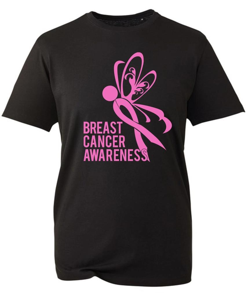 Breast Cancer Awareness T Shirt,Pink Butterfly Design,Support Breast Cancer Gift