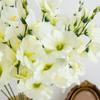 55CM White Silk Long Stem Artificial Moth Orchid Flowers for Vase Wedding Center Decorations Home Dining Table Party Decoration