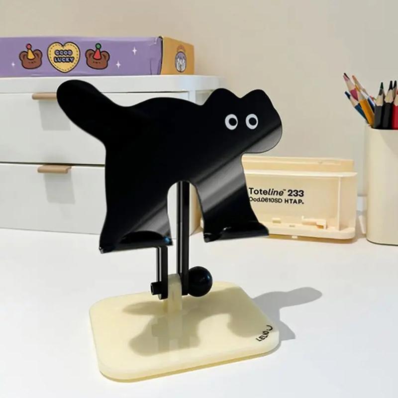 

Черный кот Акриловый держатель для мобильного телефона Ipad Tablet Универсальный милый мультяшный питомец Настольный драма преследование артефакт противоскользящий и устойчивый