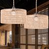 Woven Paper Rope Pendant Lampshade – Natural Bulb Guard & Chandelier Shade for Restaurant, Teahouse & Living Room Lighting Decor