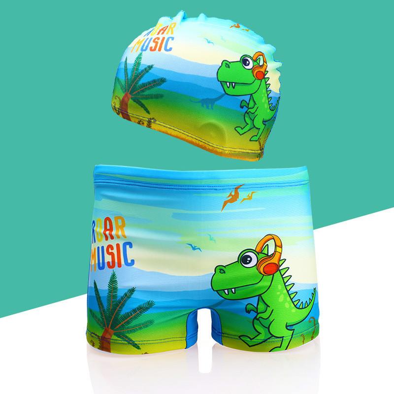 Baby Boys Cartoon Swim Shorts With Polyester Fabric For Water Play And Pool Fun