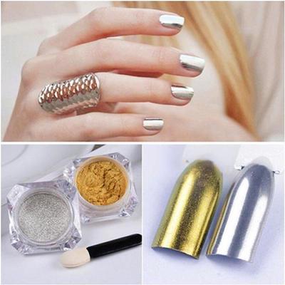 Nagelglitzerpulver 2g Spiegel Chrom Effekt Shinning Pigment Glitters Nail Art Pulver Staubdekoration