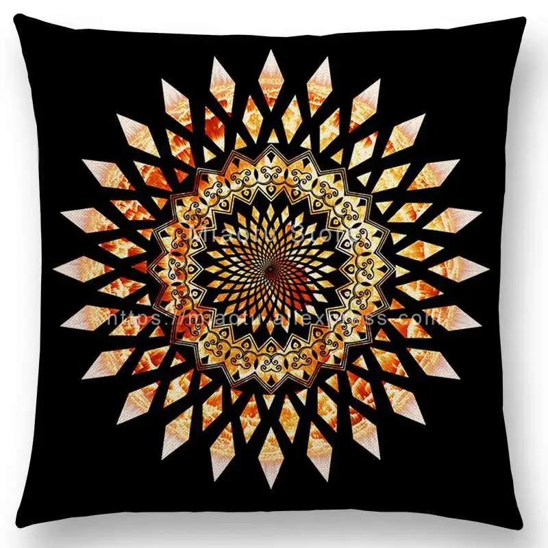New Dreamy Sun Moon Stars Colorful Lotus Eternity Mandala Gorgeous Floral Pattern Design Prints Cushion Cover Pillow Case