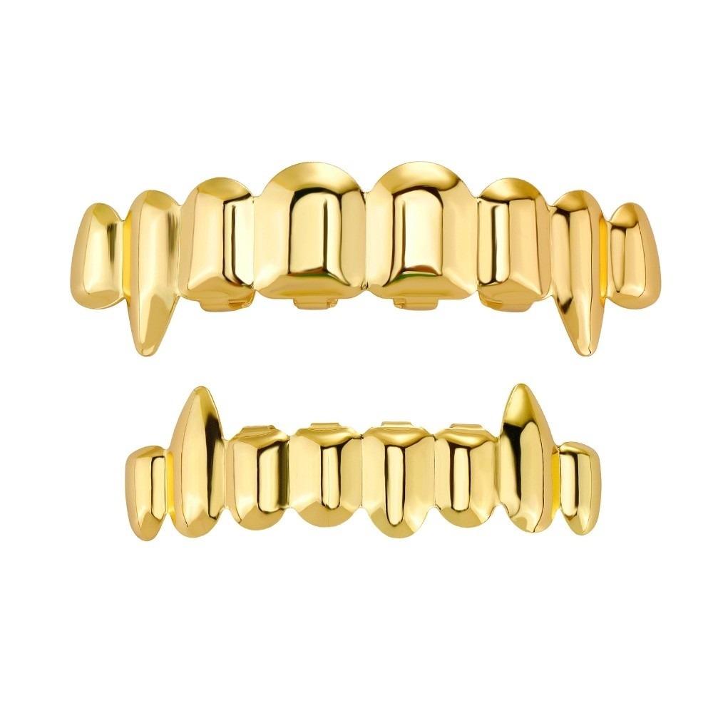 18K Gold Fangs Glossy Teeth Hip Hop Teeth Jewelry Trendy Mouth Tooth Caps Events