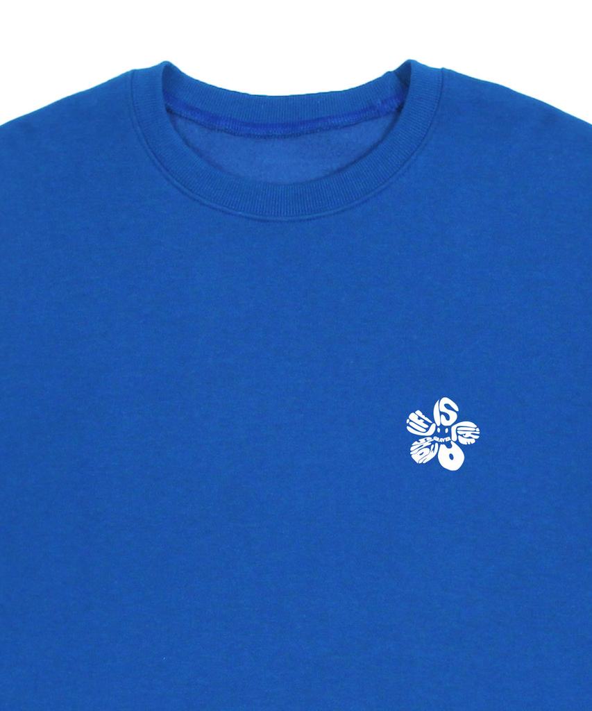 GRAVER [Unisex] Small Life Logo Flower Smile Sweatshirt_Cobalt Blue