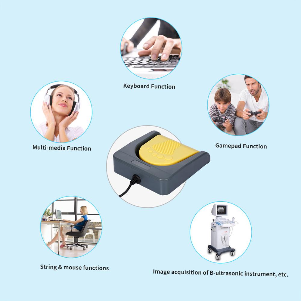 Foot Switch Pedal Switch Custom Shortcut Key Multimedia Game Handle Foot Switch with Line 2 Meters Gray