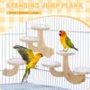 Bite Resistant Wooden Bird Perch Stand Parrots Ladder Bird Training Stand  Small Pet