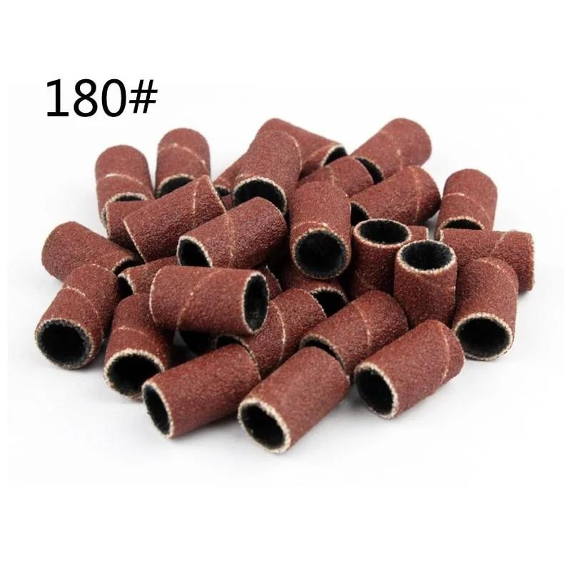 100Pcs Sanding Bands Grit File for Professional Manicure Pedicure Nail Electric Drill Machine Grinding Sand Ring Bit