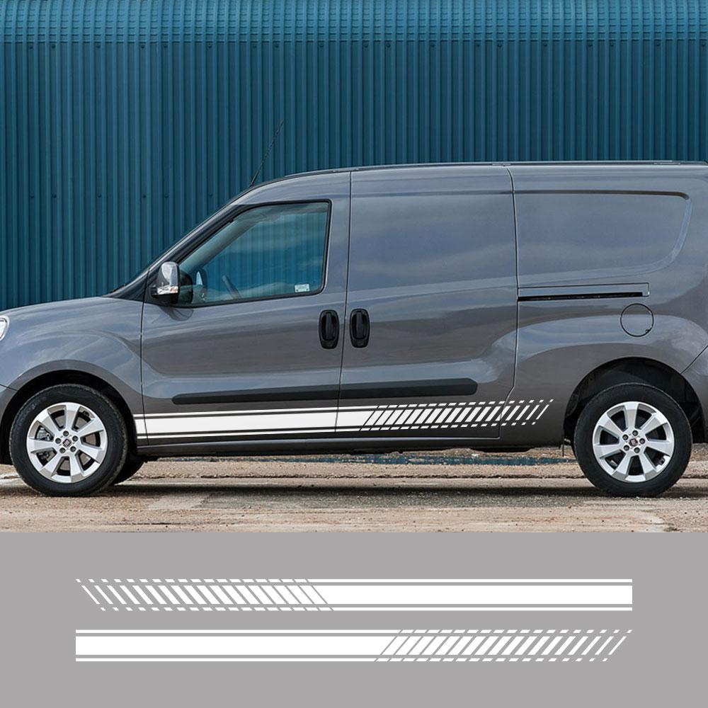 2 autocollants de voiture pour Fiat Doblo Cargo Panorama Vauxhall Opel Combo Van aménagé Graphiques Autocollants Vinyle Tuning Accessoires Auto