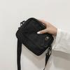 Korean Pure Color Canvas Shoulder Bag Zipper Multifunctional Messenger Bags Canvas Mobile Phone Bag Student