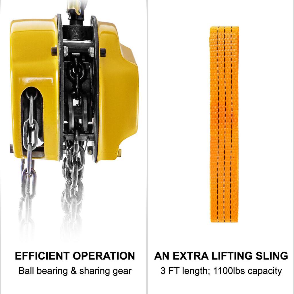 1/2T Chain Hoist Anti-Rust Manual Chain Block 10/20FT 3m/6m with Two Hooks for Lifting Pulling Dragging Construction