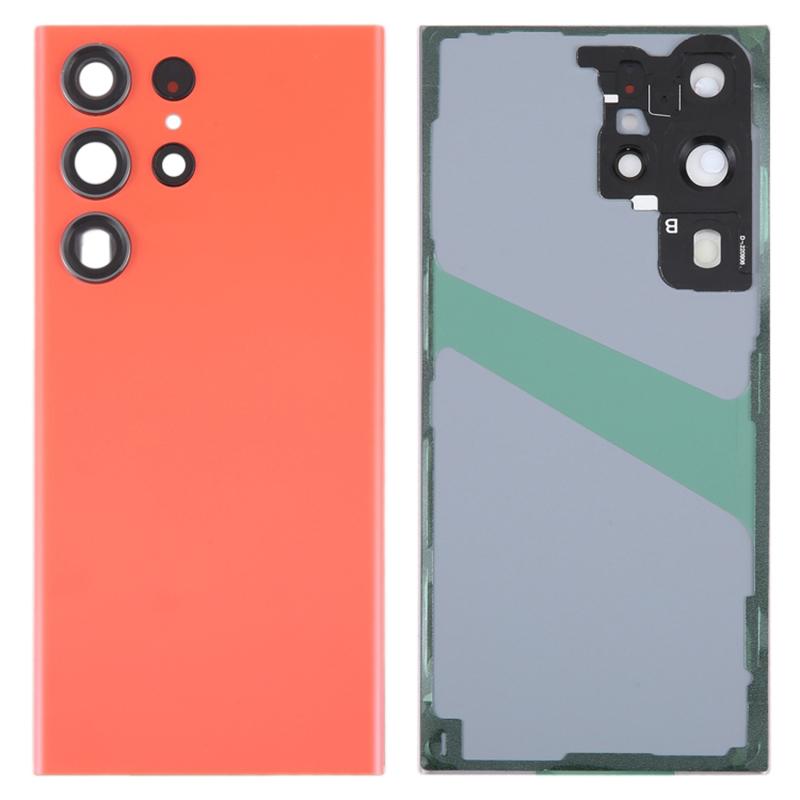 For Samsung Galaxy S23 Ultra S918 Battery Housing with Adhesive Sticker+Camera Lens Cover