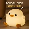 1PC Doudou Duck Night Light  Children's Gift Soft Light Eye Care USB Charging Timing Automatic Clap Silicone Lamp